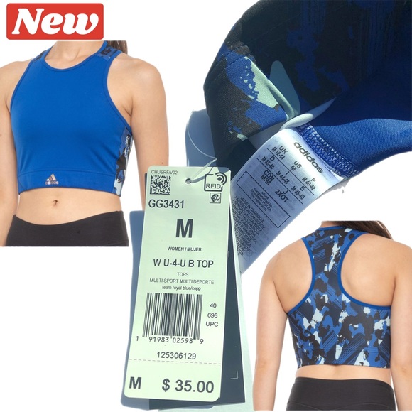 ♻️🆕 adidas x Zoe Saldana U for U B-Top Sports Bra - Picture 8 of 15